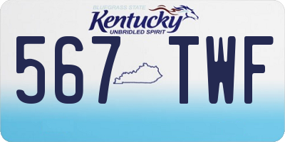 KY license plate 567TWF