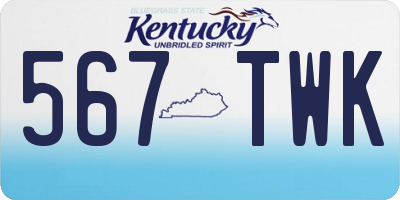 KY license plate 567TWK