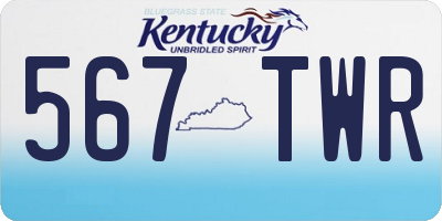 KY license plate 567TWR