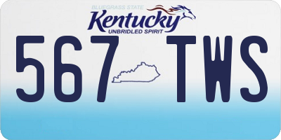 KY license plate 567TWS