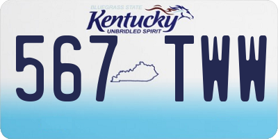 KY license plate 567TWW