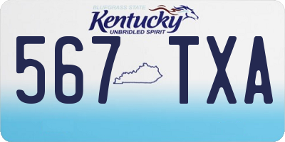 KY license plate 567TXA