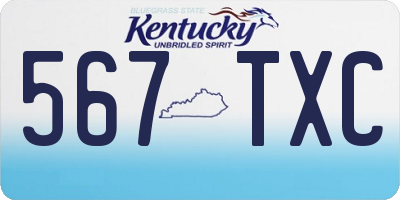 KY license plate 567TXC