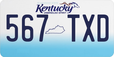 KY license plate 567TXD