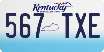 KY license plate 567TXE
