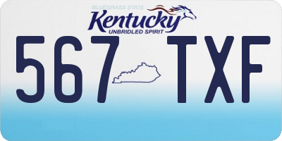 KY license plate 567TXF