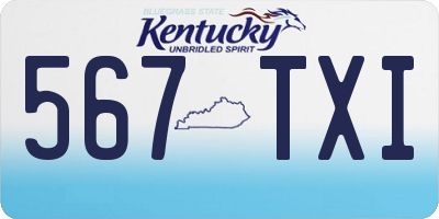 KY license plate 567TXI