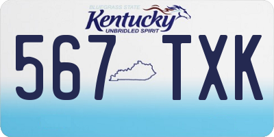 KY license plate 567TXK