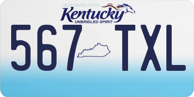 KY license plate 567TXL