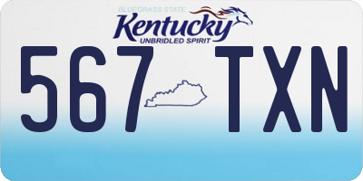 KY license plate 567TXN