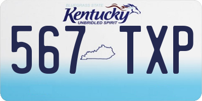KY license plate 567TXP