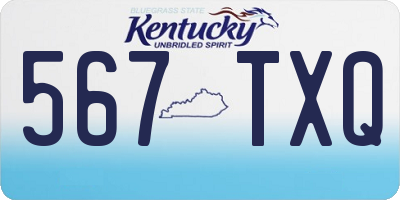 KY license plate 567TXQ