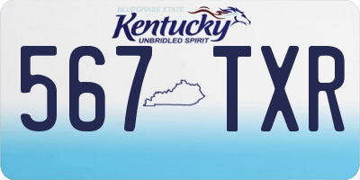 KY license plate 567TXR