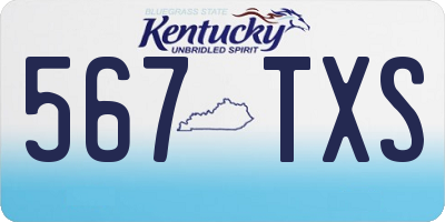 KY license plate 567TXS
