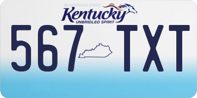 KY license plate 567TXT