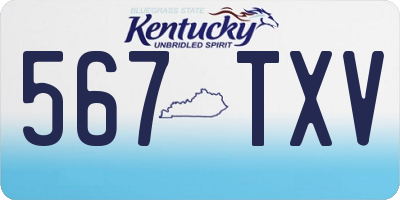 KY license plate 567TXV
