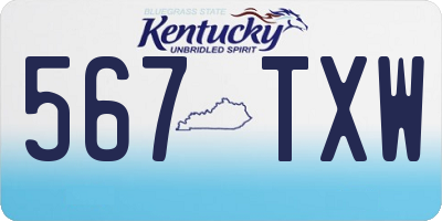 KY license plate 567TXW