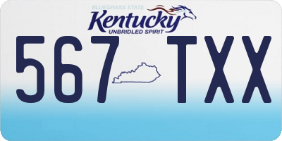 KY license plate 567TXX