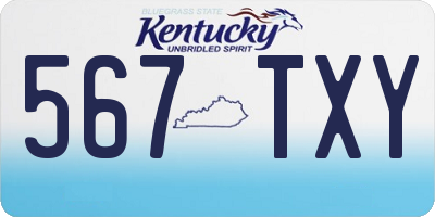 KY license plate 567TXY