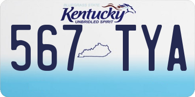 KY license plate 567TYA