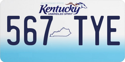 KY license plate 567TYE