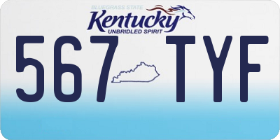 KY license plate 567TYF