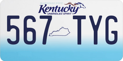 KY license plate 567TYG
