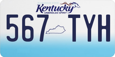 KY license plate 567TYH