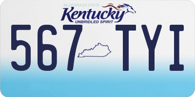 KY license plate 567TYI