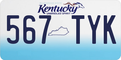 KY license plate 567TYK