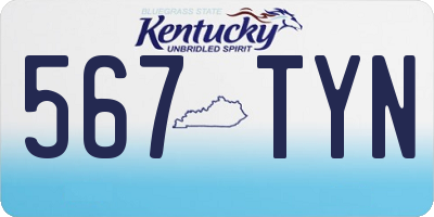 KY license plate 567TYN