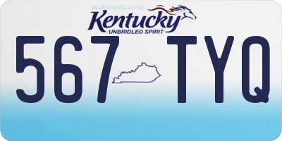 KY license plate 567TYQ