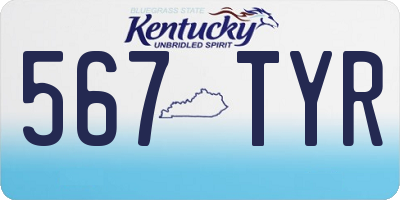 KY license plate 567TYR