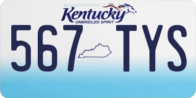 KY license plate 567TYS