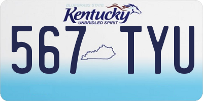KY license plate 567TYU