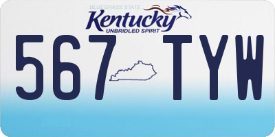 KY license plate 567TYW
