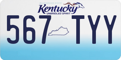 KY license plate 567TYY