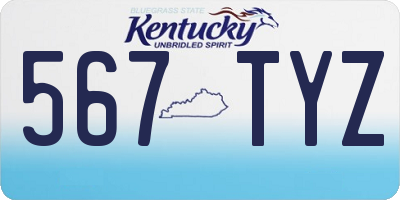 KY license plate 567TYZ