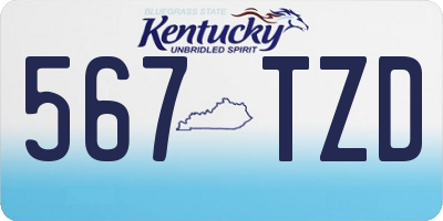 KY license plate 567TZD