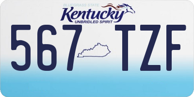 KY license plate 567TZF