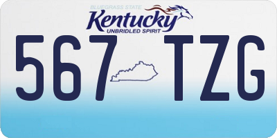 KY license plate 567TZG