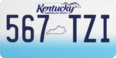 KY license plate 567TZI