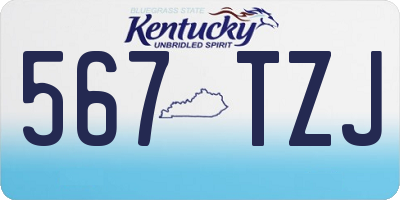 KY license plate 567TZJ