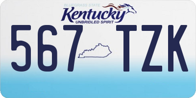 KY license plate 567TZK