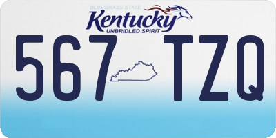 KY license plate 567TZQ