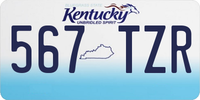 KY license plate 567TZR
