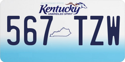 KY license plate 567TZW