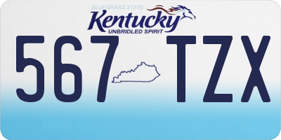 KY license plate 567TZX