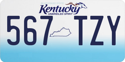 KY license plate 567TZY
