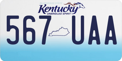 KY license plate 567UAA